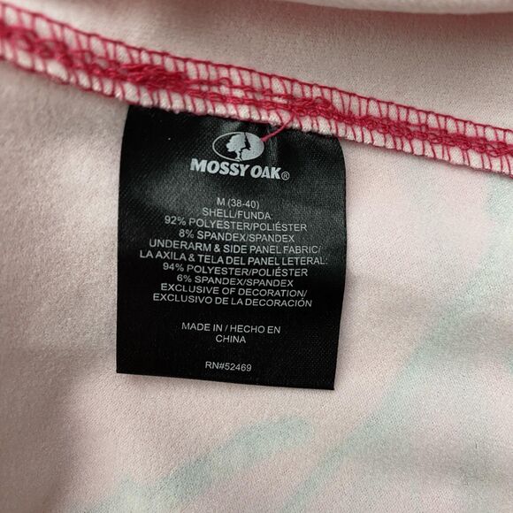 Mossy Oak Pullover Womens Medium Pink Camo 1/4 Zip Performance Hunting Stretch - Picture 11 of 12